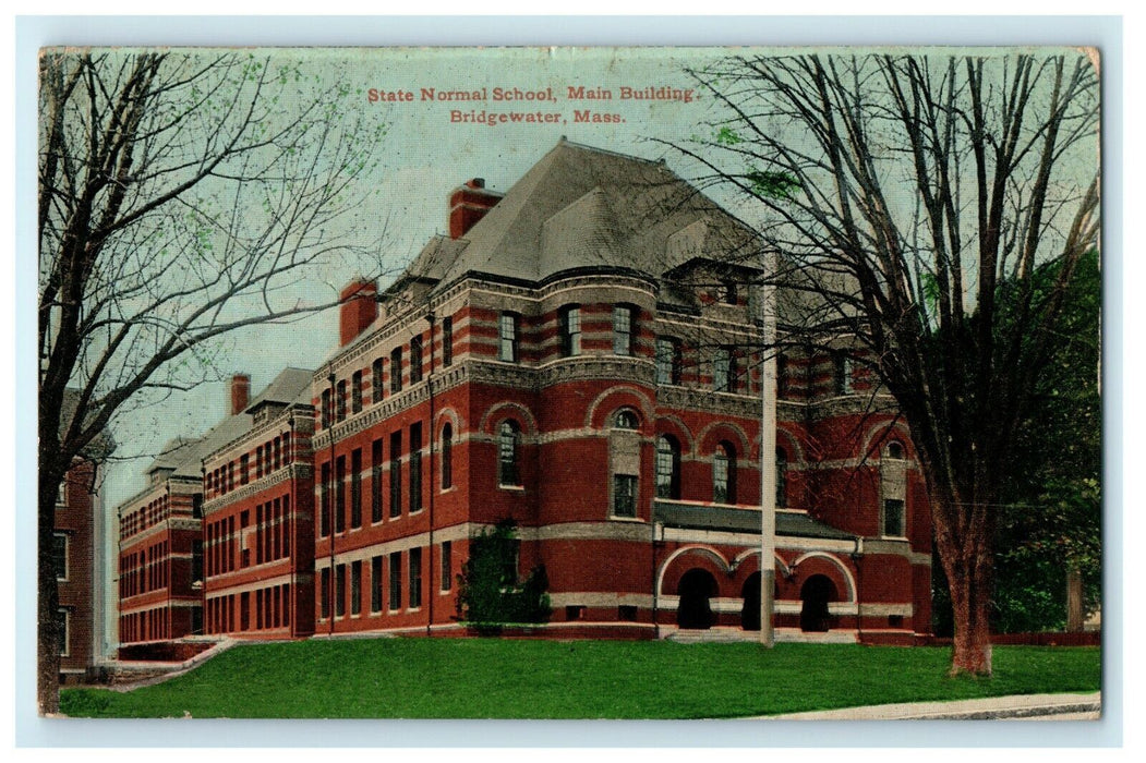 1912 State Normal School Main Building Bridgewater Massachusetts MA Postcard