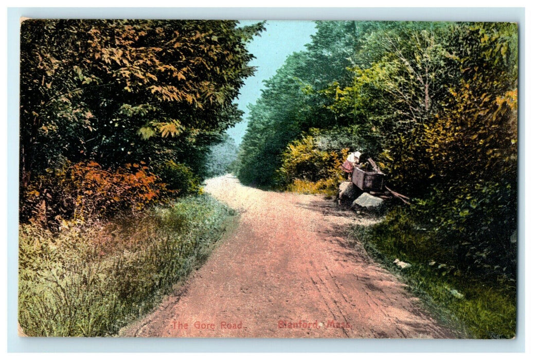 c1910 The Gore Road Dirt Rock Little Girl Blandford Massachusetts MA Postcard