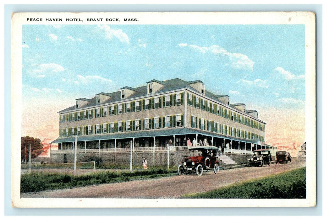 Peace Haven Hotel Vintage Cars Brant Rock Massachusetts MA Unposted Postcard