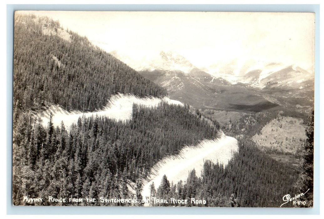 Mummy Range Switchbacks Ridge Road Rocky Mts National Park CO RPPC Postcard