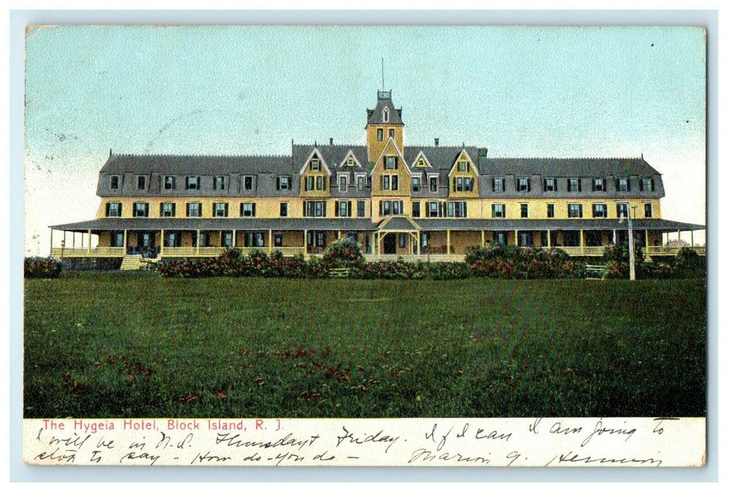 1907 The Hygeia Hotel, Block Island, Rhode Island RI Antique Postcard