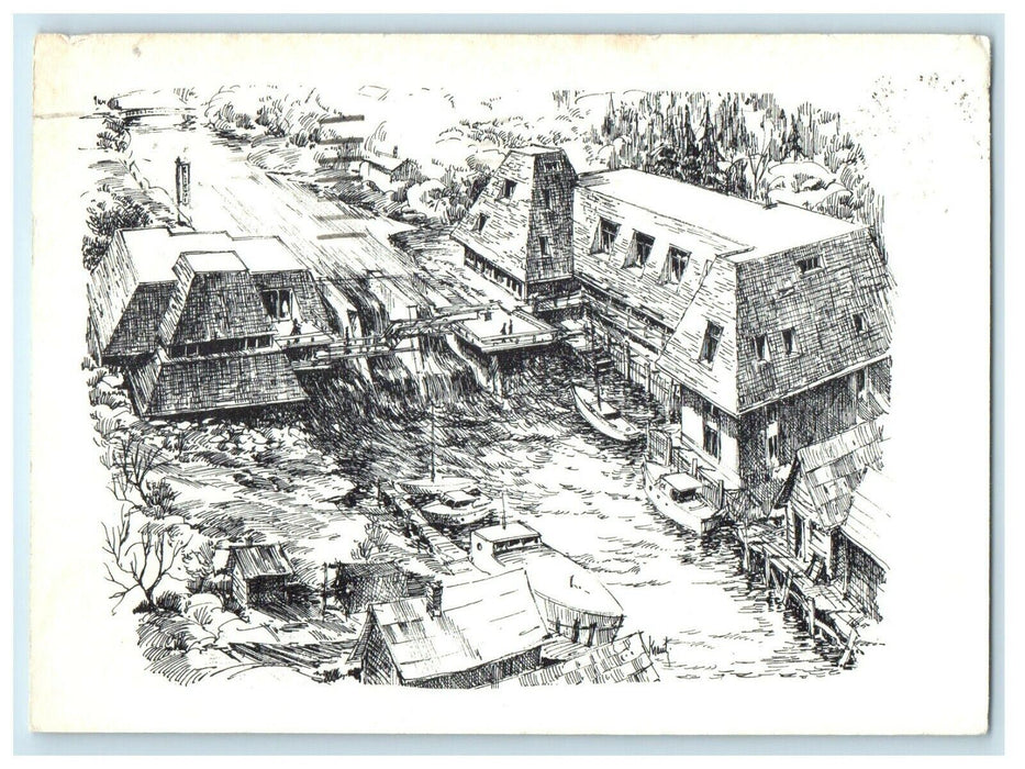 1967 Fisherman's Cove and Falling Waters Lodge, Leland Michigan Postcard