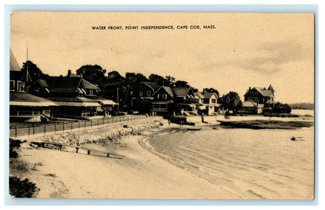 1938 Water Front Point Independence Cape COD Buzzard Bay Massachusetts Postcard
