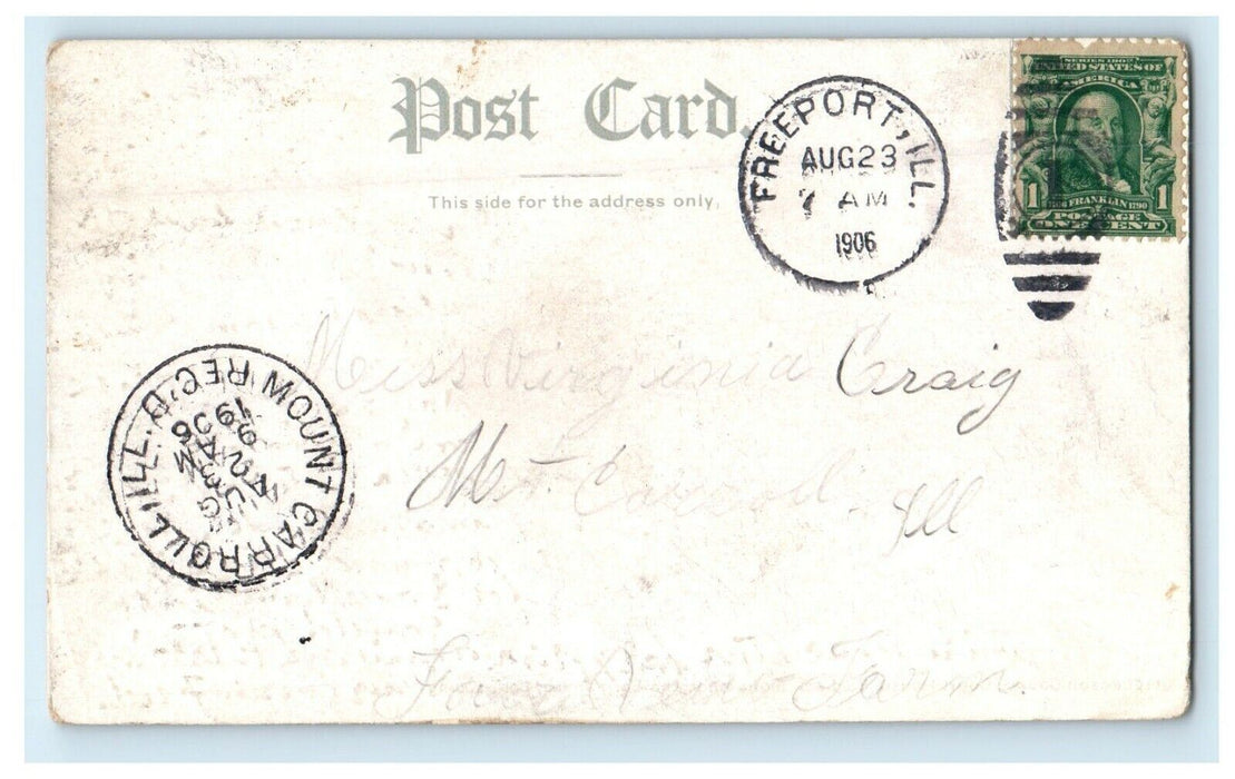 1910 Stephenson County Court House, Freeport Illinois IL Antique Postcard