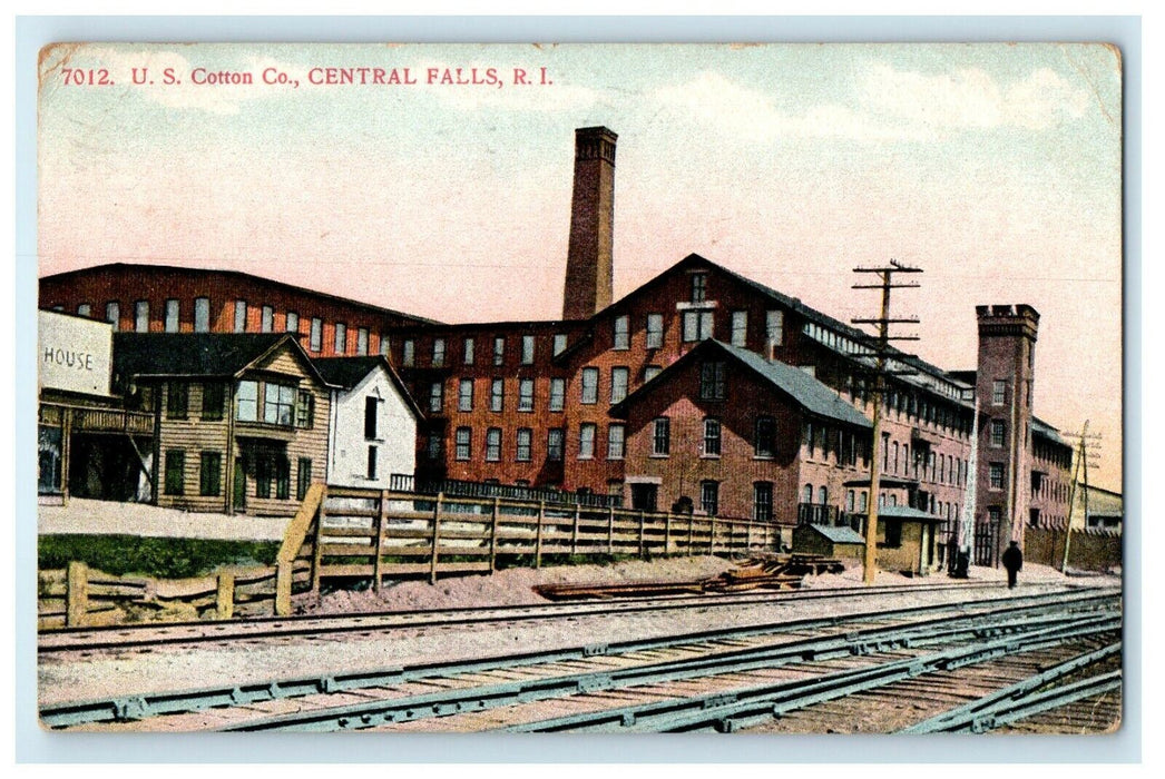 1914 US Cotton Co Central Falls Rhode Island RI Antique Postcard