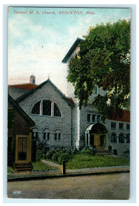 1907 Central M.E Church Brockton Massachusetts MA Antique Postcard