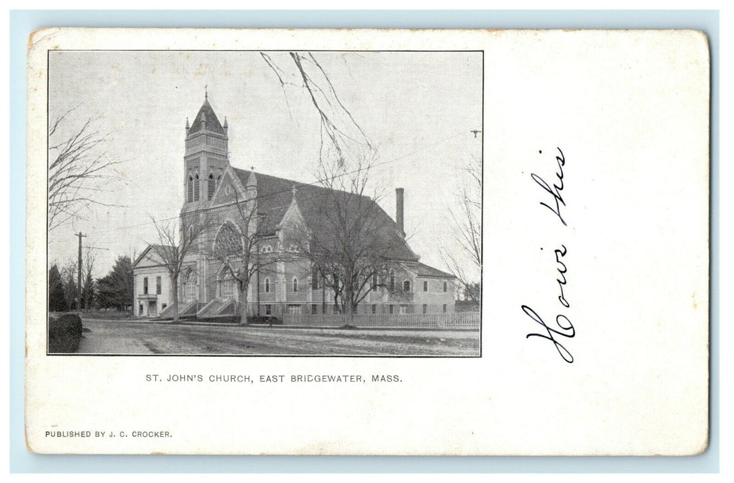 c1910 St. John's Church East Bridgewater Massachusetts MA Antique Postcard