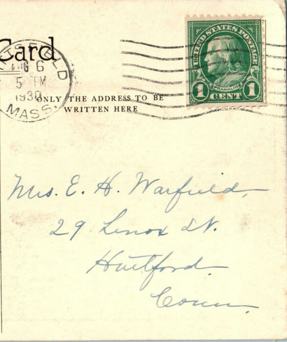 1930 Jose Billings Stairway, Hillcrest Inn, Lanesboro, Massachusetts MA Postcard