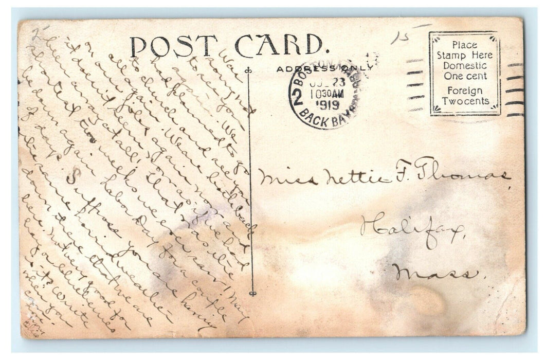 1919 Linden Congregational Church Brookline Massachusetts MA Antique Postcard