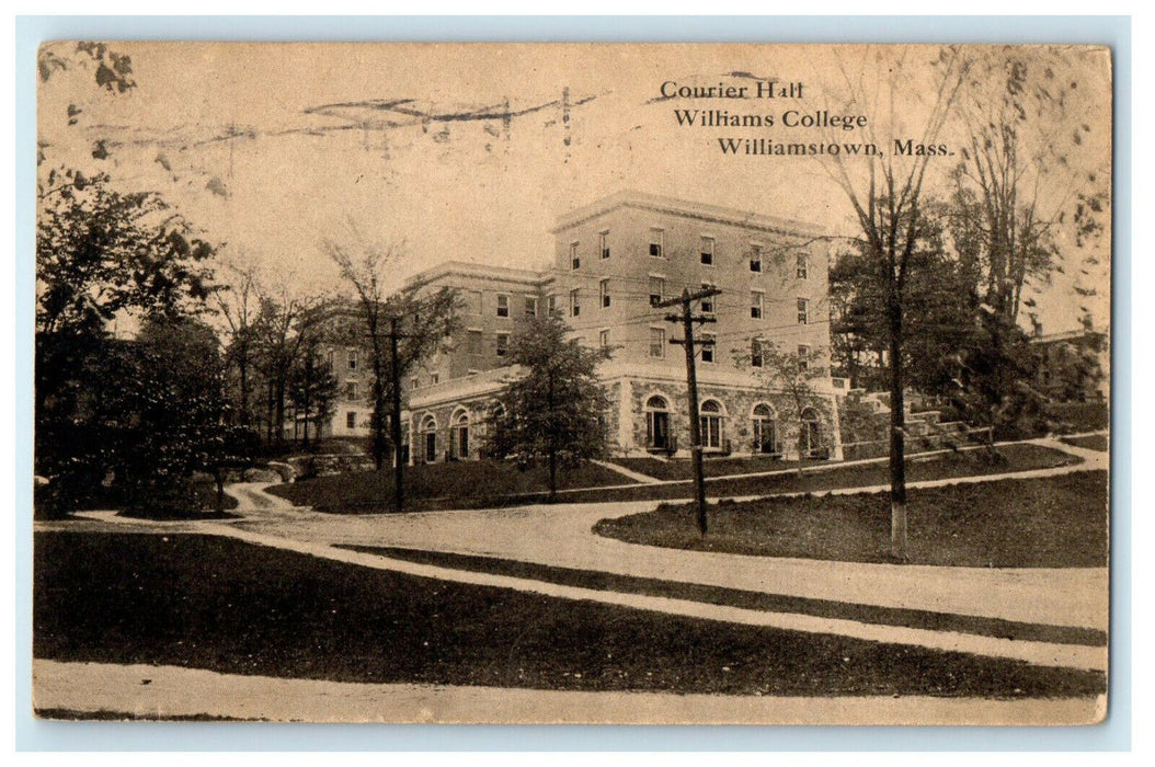 1914 Courier Hall, Williams College, Williamstown Massachusetts MA Postcard