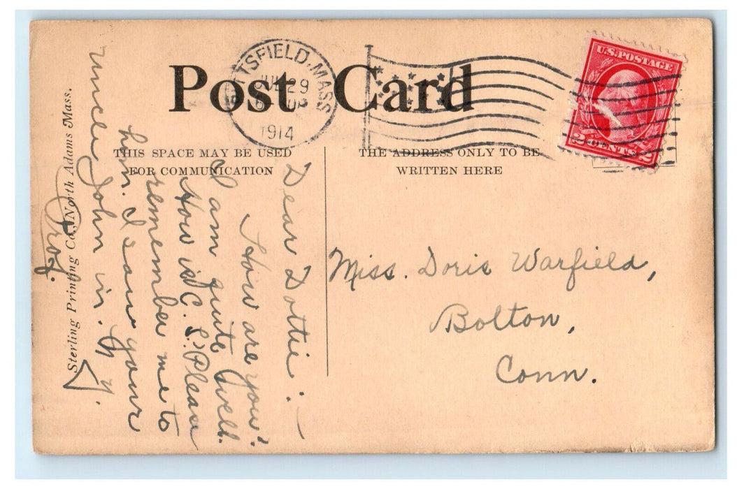1914 Courier Hall, Williams College, Williamstown Massachusetts MA Postcard
