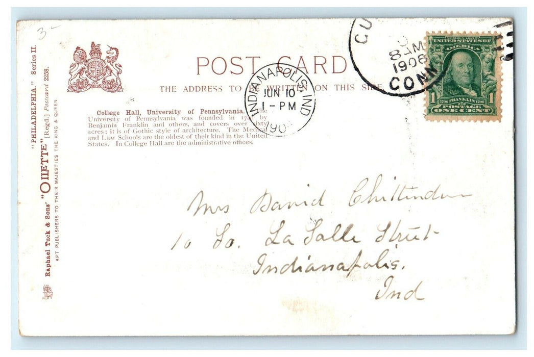 1912 University of Pennsylvania, Philadelphia Pennsylvania PA Tuck Postcard