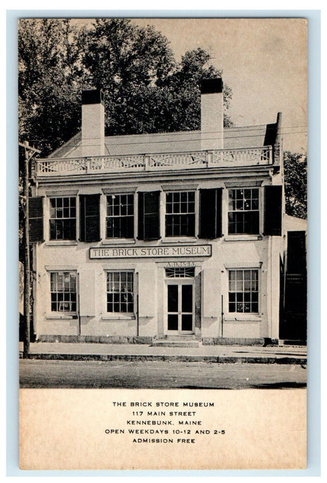 c1940s The Brick Store Museum Kennebunk Maine ME Advertising Unposted Postcard