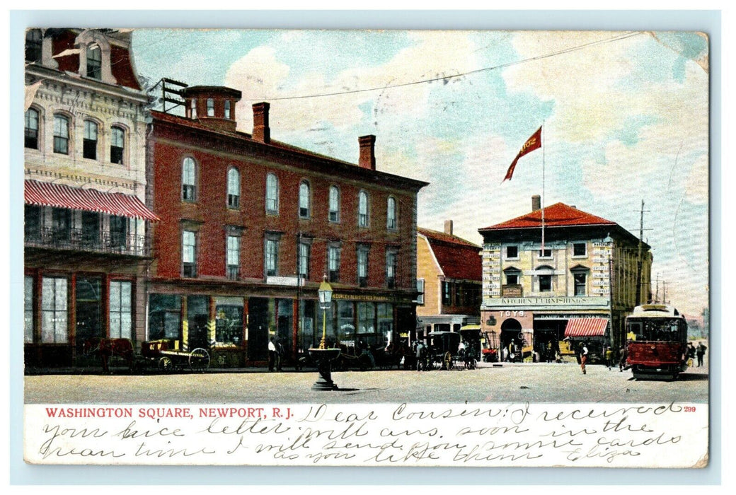 1911 Washington Square, Newport, Rhode Island RI Antique Postcard