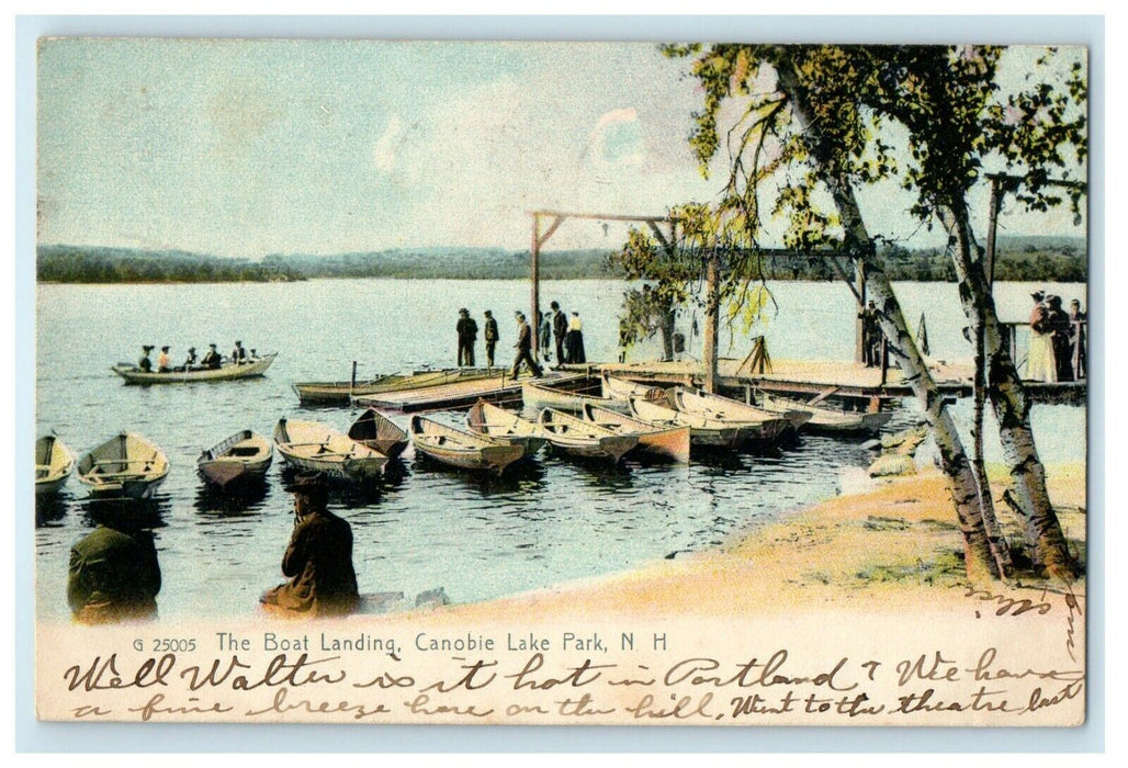 1910 The Boat Landing Canobie Lake Park New Hampshire NH Rotograph Postcard
