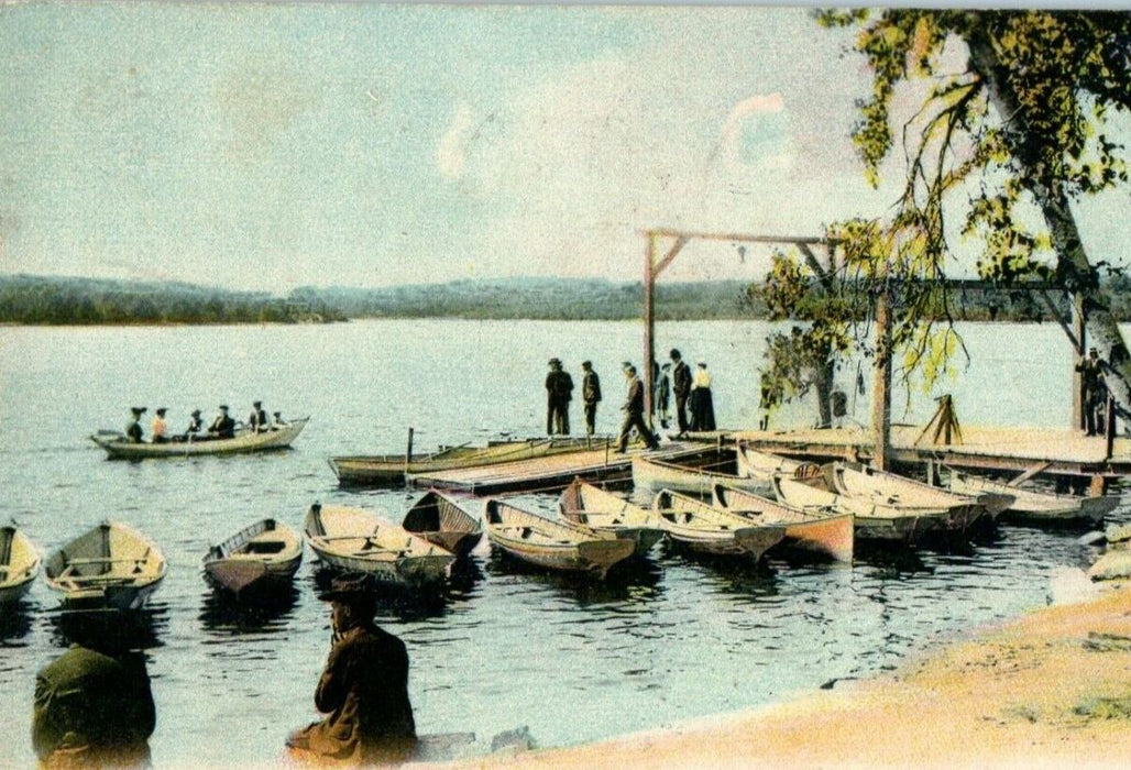 1910 The Boat Landing Canobie Lake Park New Hampshire NH Rotograph Postcard