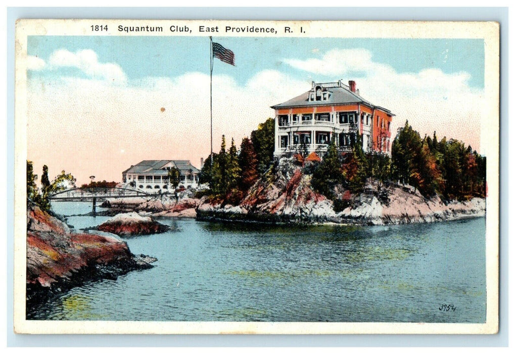 1930 Squantum Club, East Providence Rhode Island RI Unposted Postcard