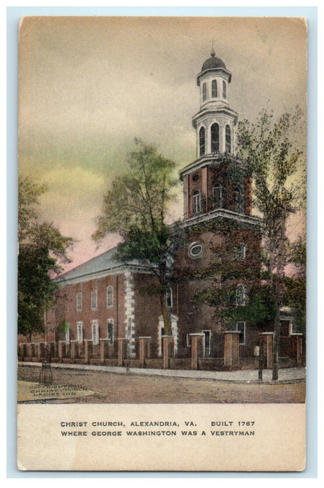 1911 Scene at Christ Church Alexandria Virginia VA Antique Posted Postcard