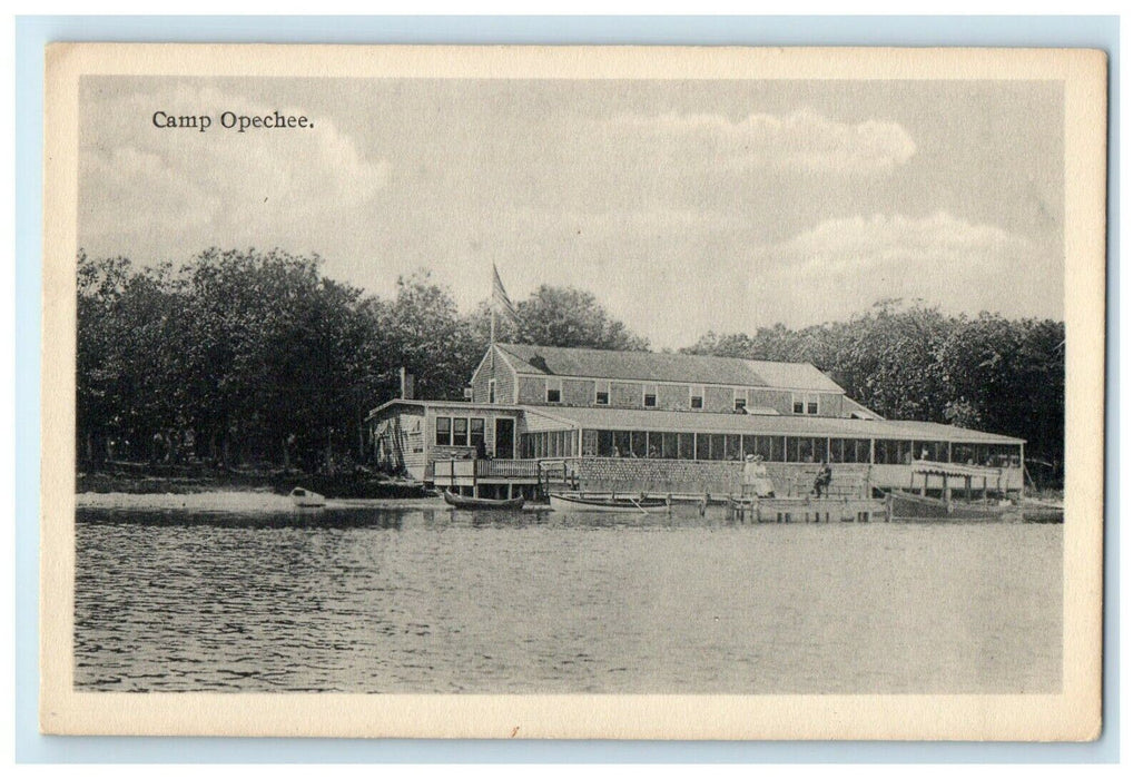 Greetings From Camp Opechee Scene Lake Centreville Massachusetts MA Postcard