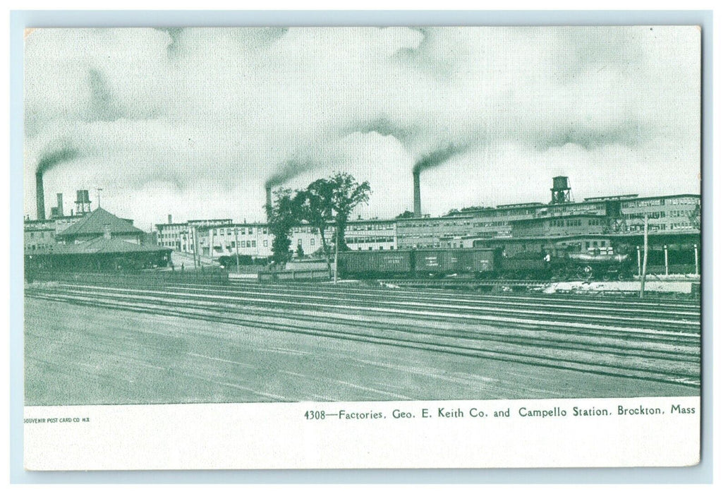 Factories Keith Campello Station Railroad Brockton Massachusetts MA Postcard