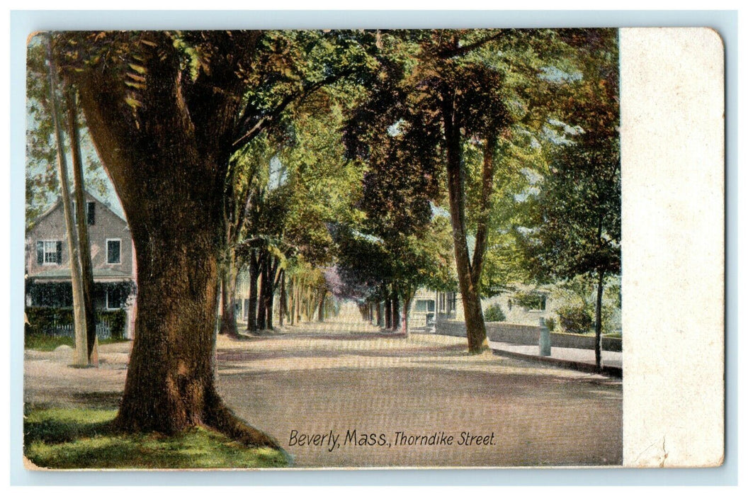 1907 Beverly Massachusetts Thorndike Street MA Posted Antique Postcard