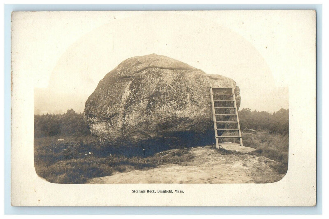 c1910 Steerage Rock Brimfield Massachusetts MA RPPC Photo Antique Postcard