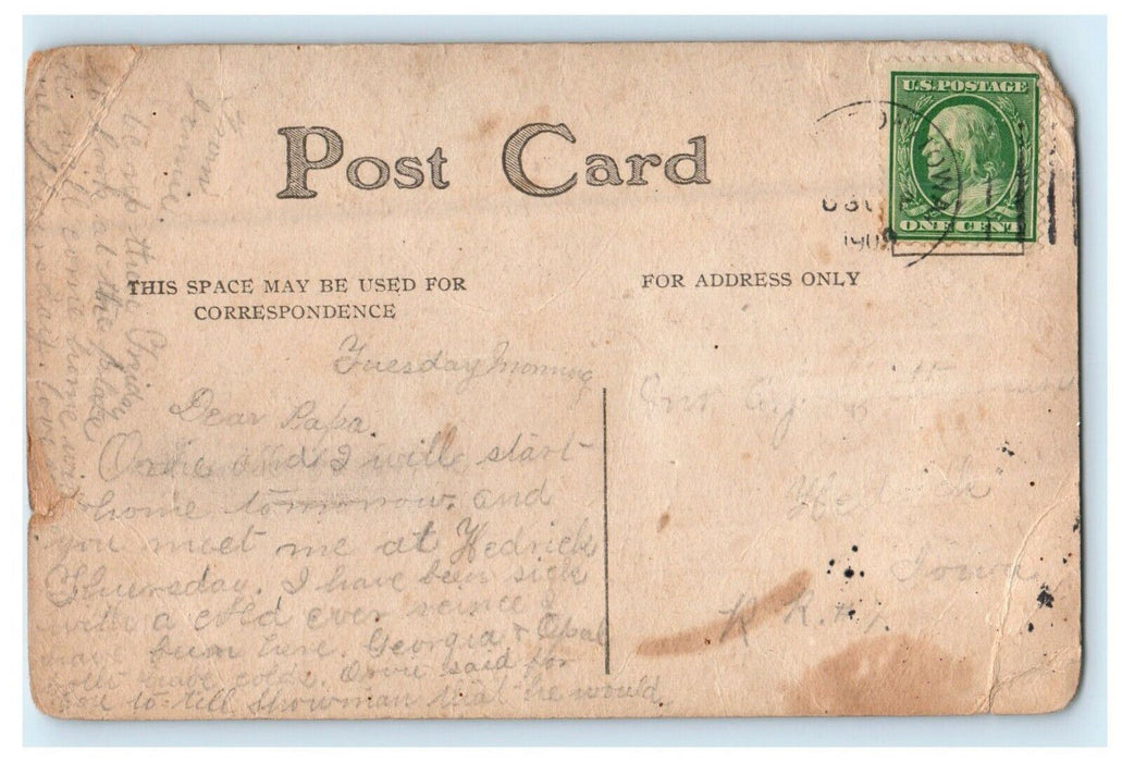 1909 "I Love My Wife" Message, Scene in Chariton Iowa IA Antique Postcard