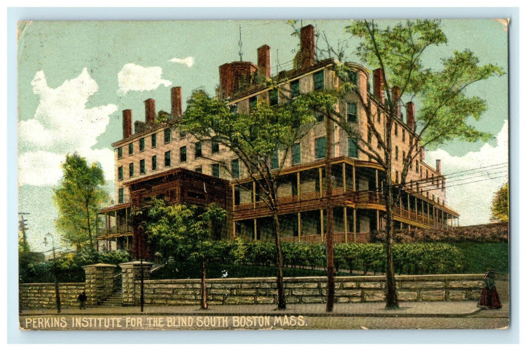 1908 Perkins institute For The Blind South Boston Massachusetts MA Postcard