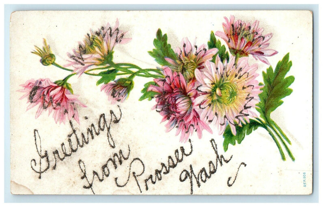 1912 Greetings from Prosser Washington WA Antique Unposted Postcard