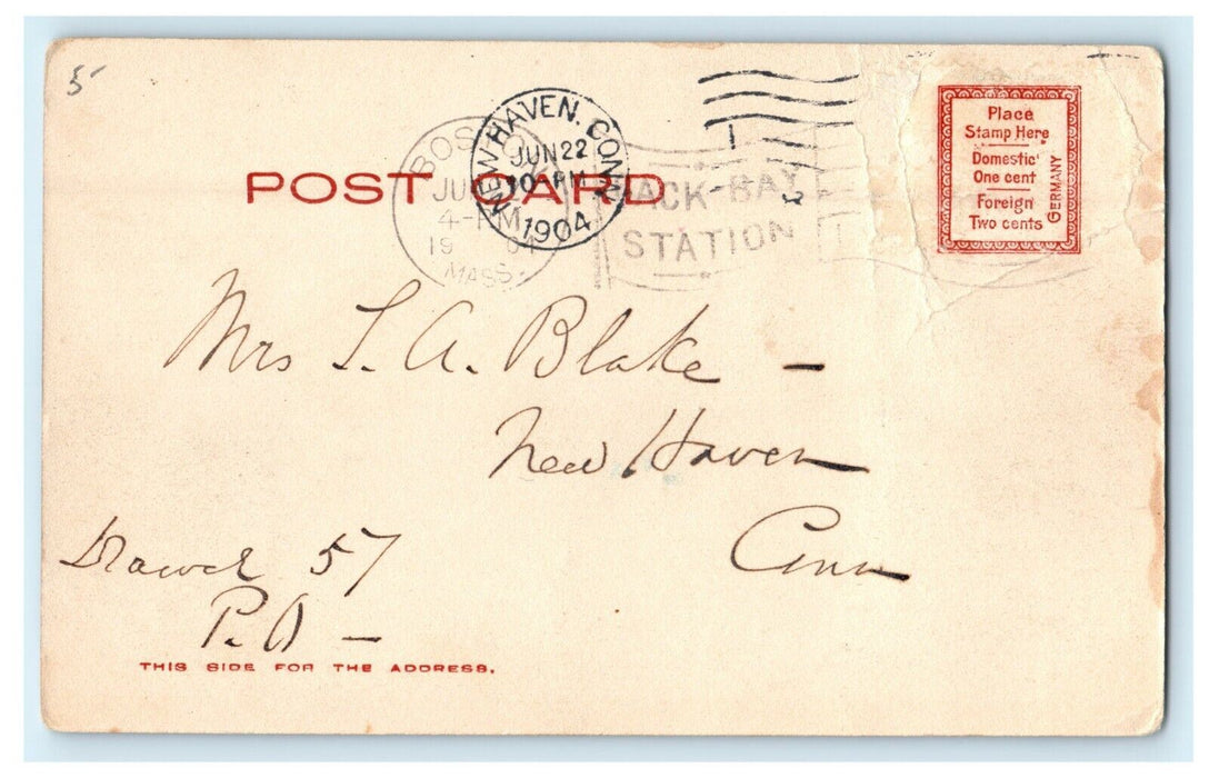 1904 Commonwealth Avenue From Massachusetts Avenue Boston MA Antique Postcard