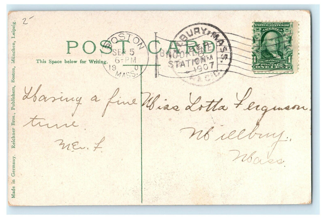 1907 Hotel Somerset Building Boston Massachusetts MA Antique Postcard