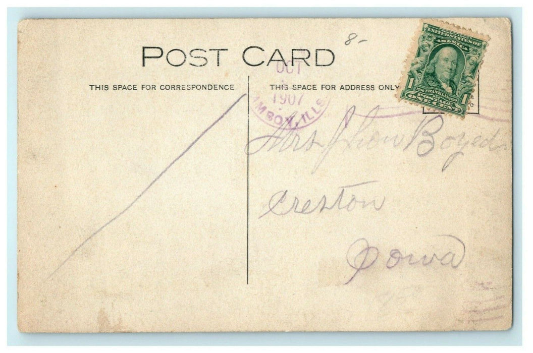 Lee Center Illinois Street View 1907 RPPC Photo Vintage Antique Postcard