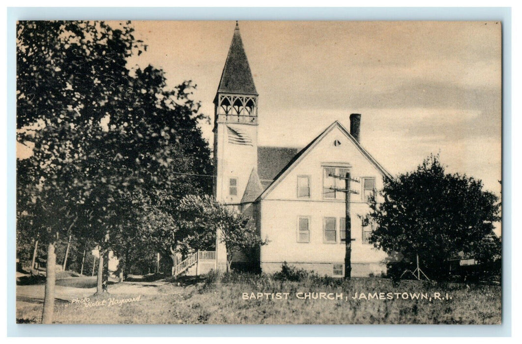 1911 Baptist Church, Jamestown, Rhode Island RI Antique Postcard