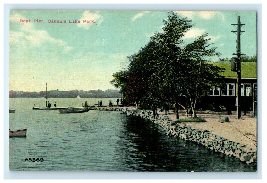 c1910 Boat Pier Canobie Lake Park New Hampshire NH Unposted Antique Postcard