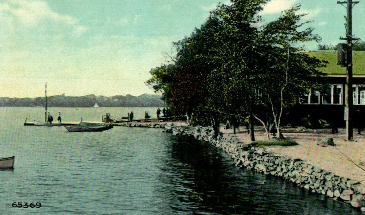 c1910 Boat Pier Canobie Lake Park New Hampshire NH Unposted Antique Postcard