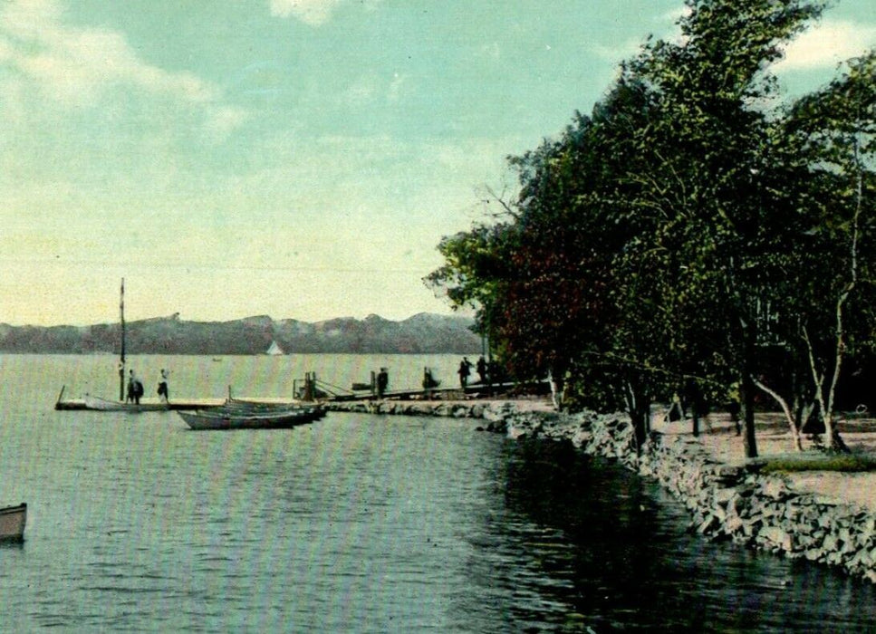 c1910 Boat Pier Canobie Lake Park New Hampshire NH Unposted Antique Postcard