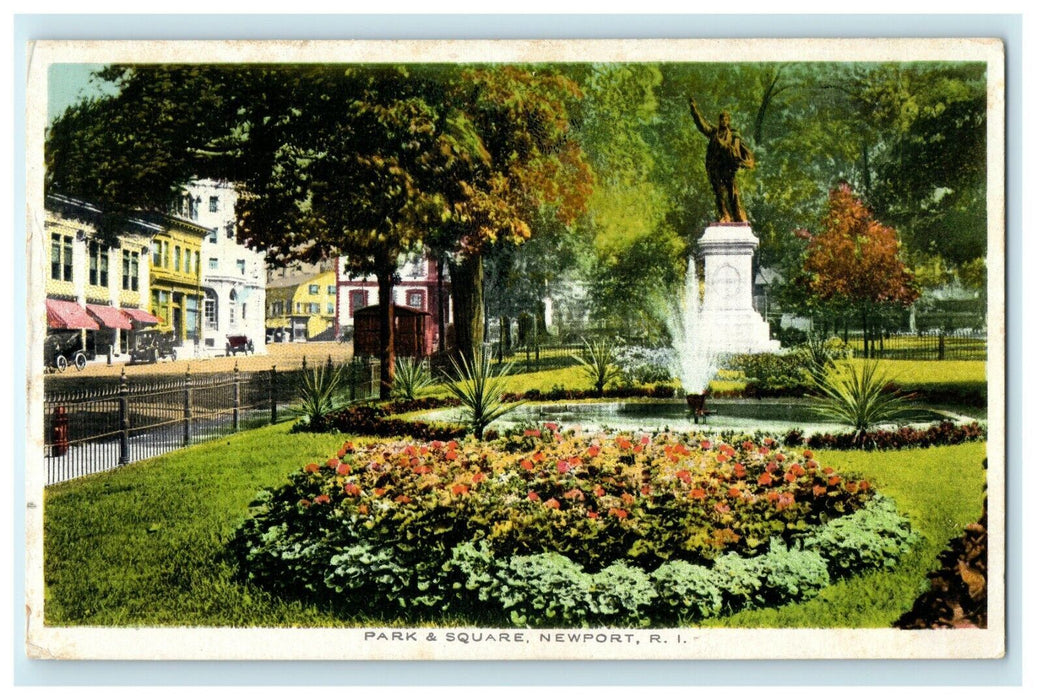 1916 Park and Square, Newport Rhode Island RI Antique Posted Postcard