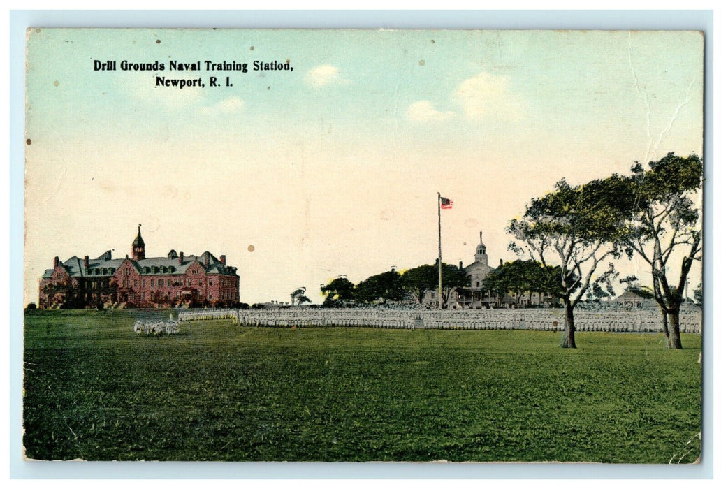 1911 Drills Ground Naval Training Station, Newport, Rhode Island RI Postcard