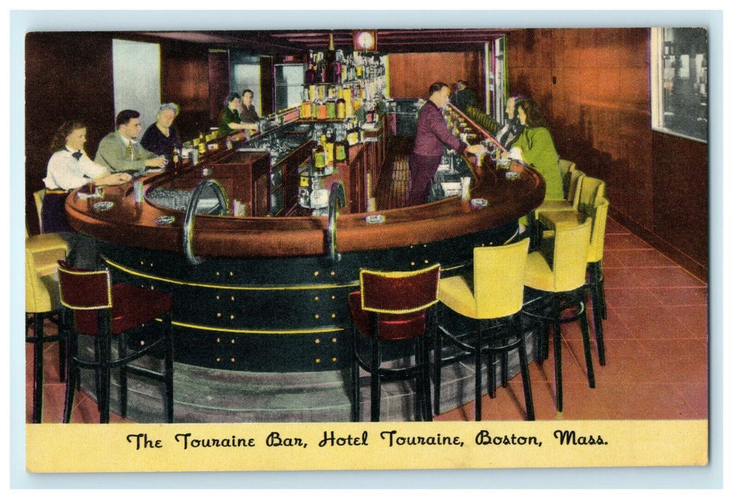 The Touraine Bar And Hotel Boston Massachusetts MA Unposted Postcard