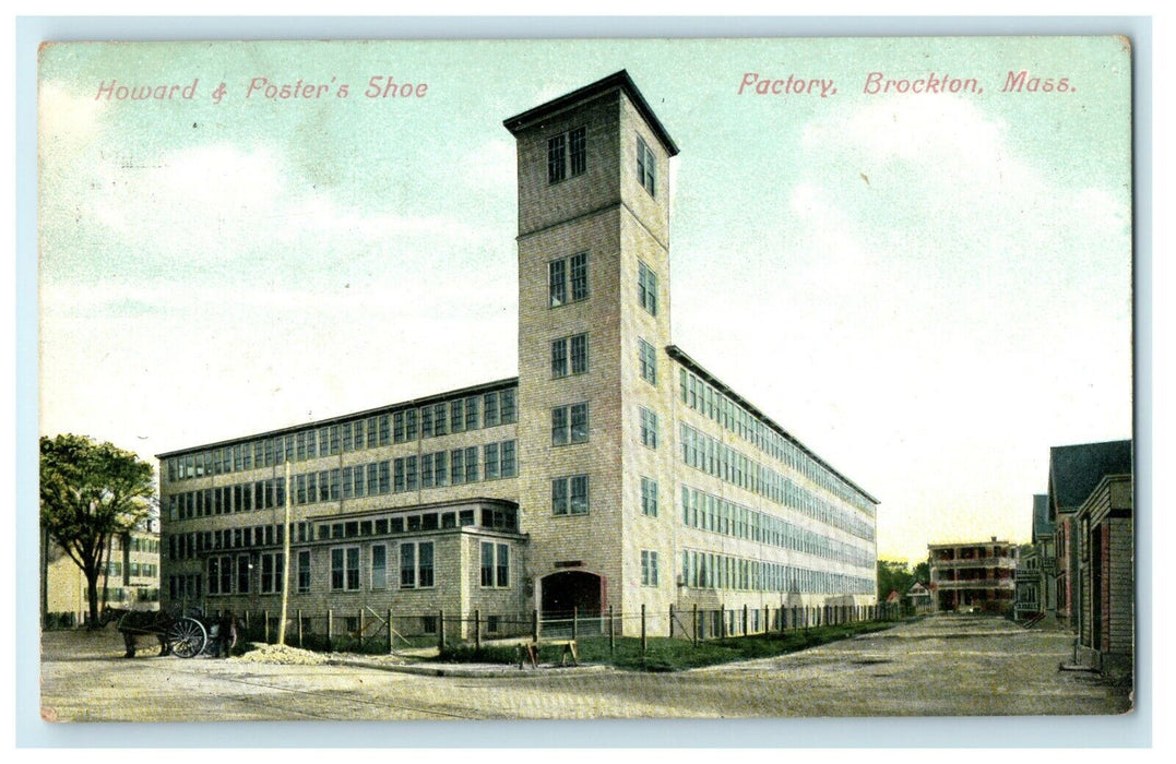 1909 Howard & Poster's Shoe Factory Brockton Massachusetts MA Antique Postcard