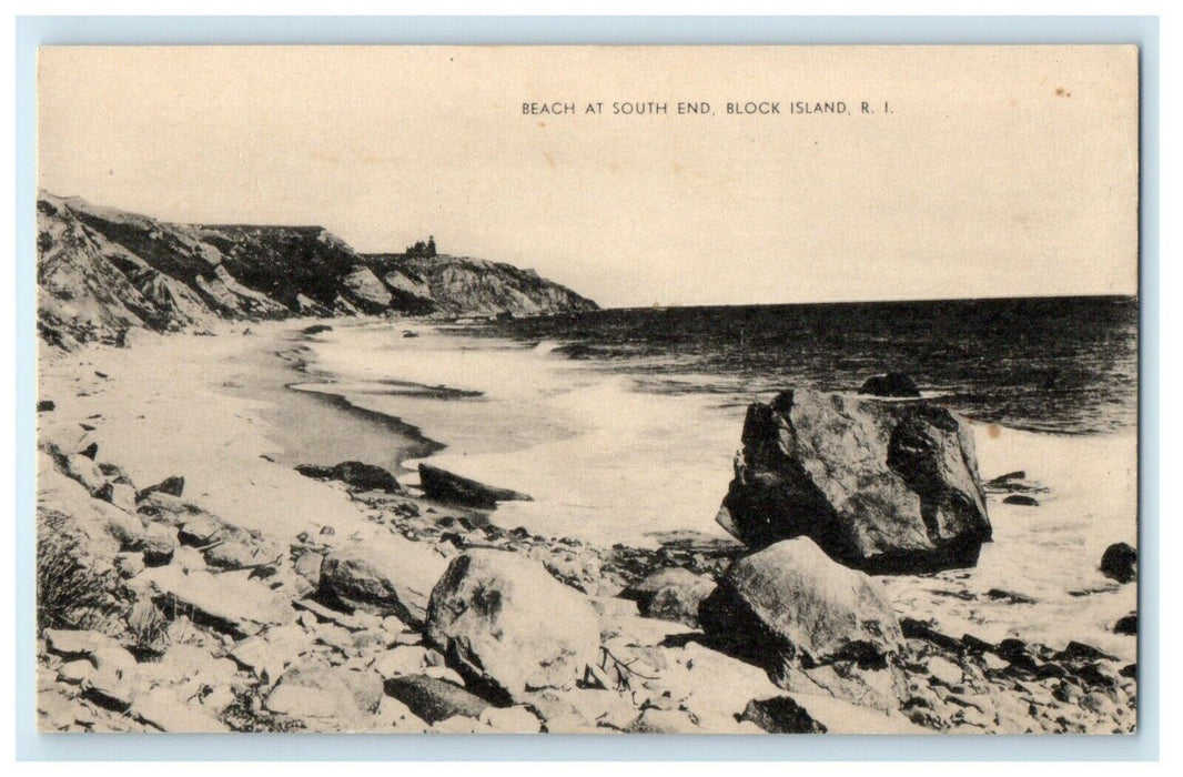 1912 Beach at South End Block Island Rhode Island RI Antique Postcard