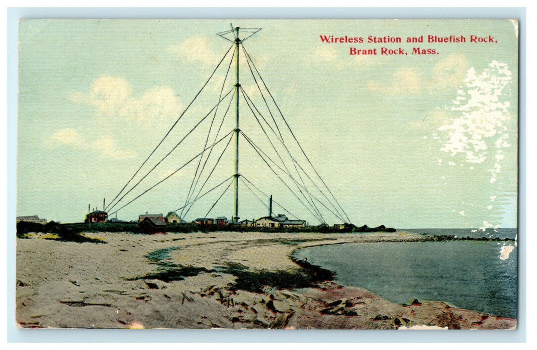 c1910 Wireless Station And Bluefish Rock Brant Rock Massachusetts MA Postcard
