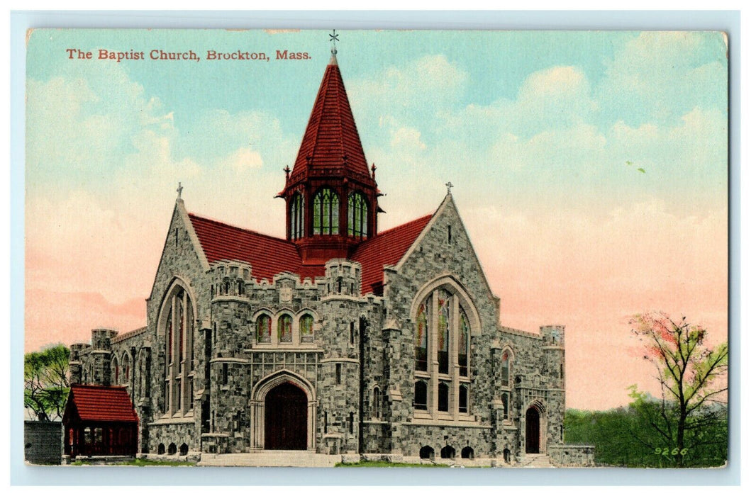 View Of The Baptist Church Brockton Massachusetts MA Unposted Postcard