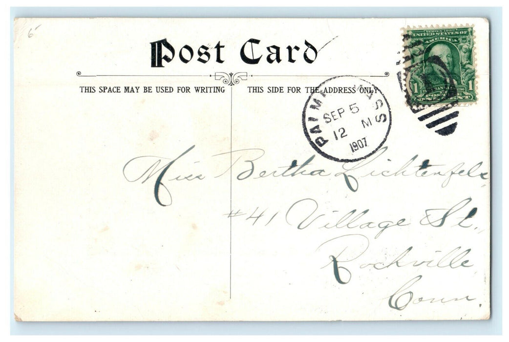 1907 The Library Brimfield Massachusetts MA Antique Postcard