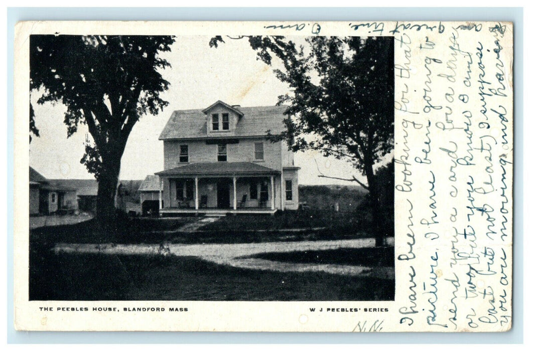 1908 The Peebles House Blanford Massachusetts MA Antique Postcard