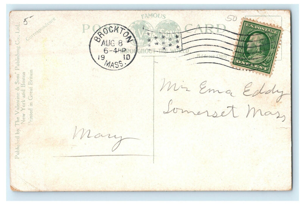 1910 Central Methodist Church Brockton Massachusetts MA Antique Postcard