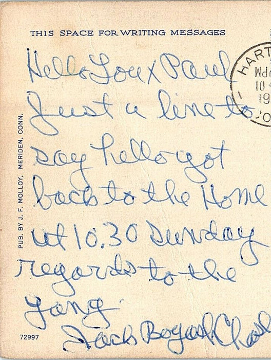 1957 St. John's F.C. Church and II School Middletown Connecticut CT Postcard