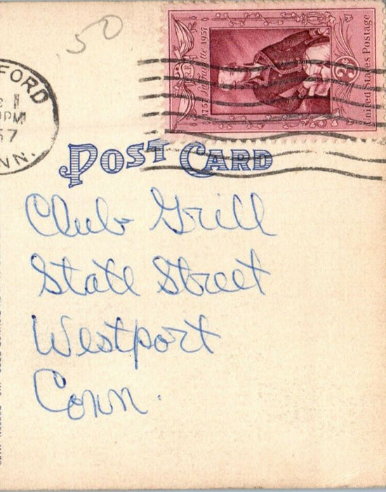 1957 St. John's F.C. Church and II School Middletown Connecticut CT Postcard