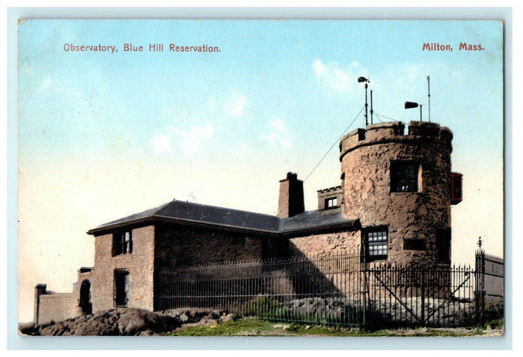 1910 Observatory Blue Hill Reservation Milton Massachusetts Unposted Postcard
