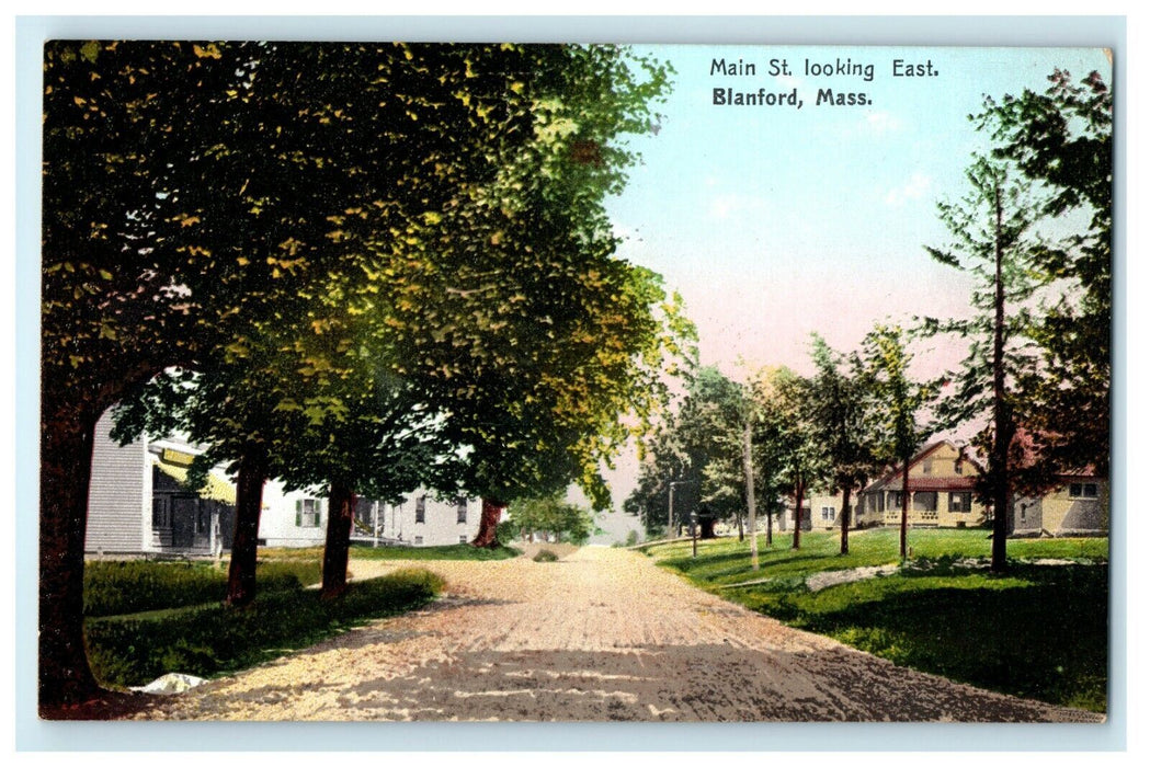 c1910 Main Street Looking East Blanford Massachusetts MA Unposted Postcard